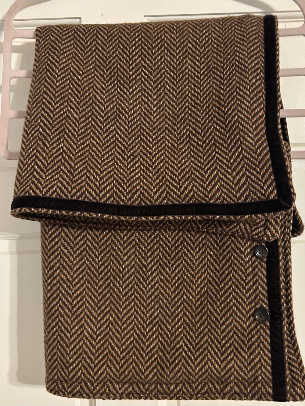 VTG Lauren Ralph Lauren "Brittany Tweed" Shams Herringbone Wool Set of 2 Full